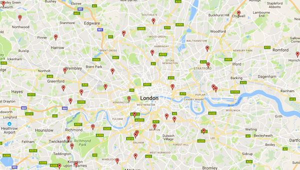 Some of the locations where the first mulberry saplings are being planted