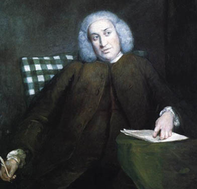 Dr Johnson by Sir Joshua Reynolds, c 1756-7, now in the National Portrait Gallery